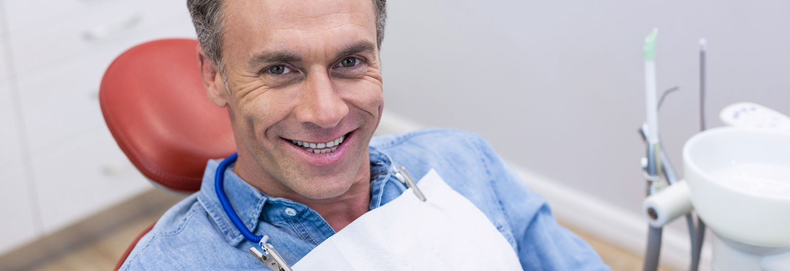 A man getting ready for dental implant